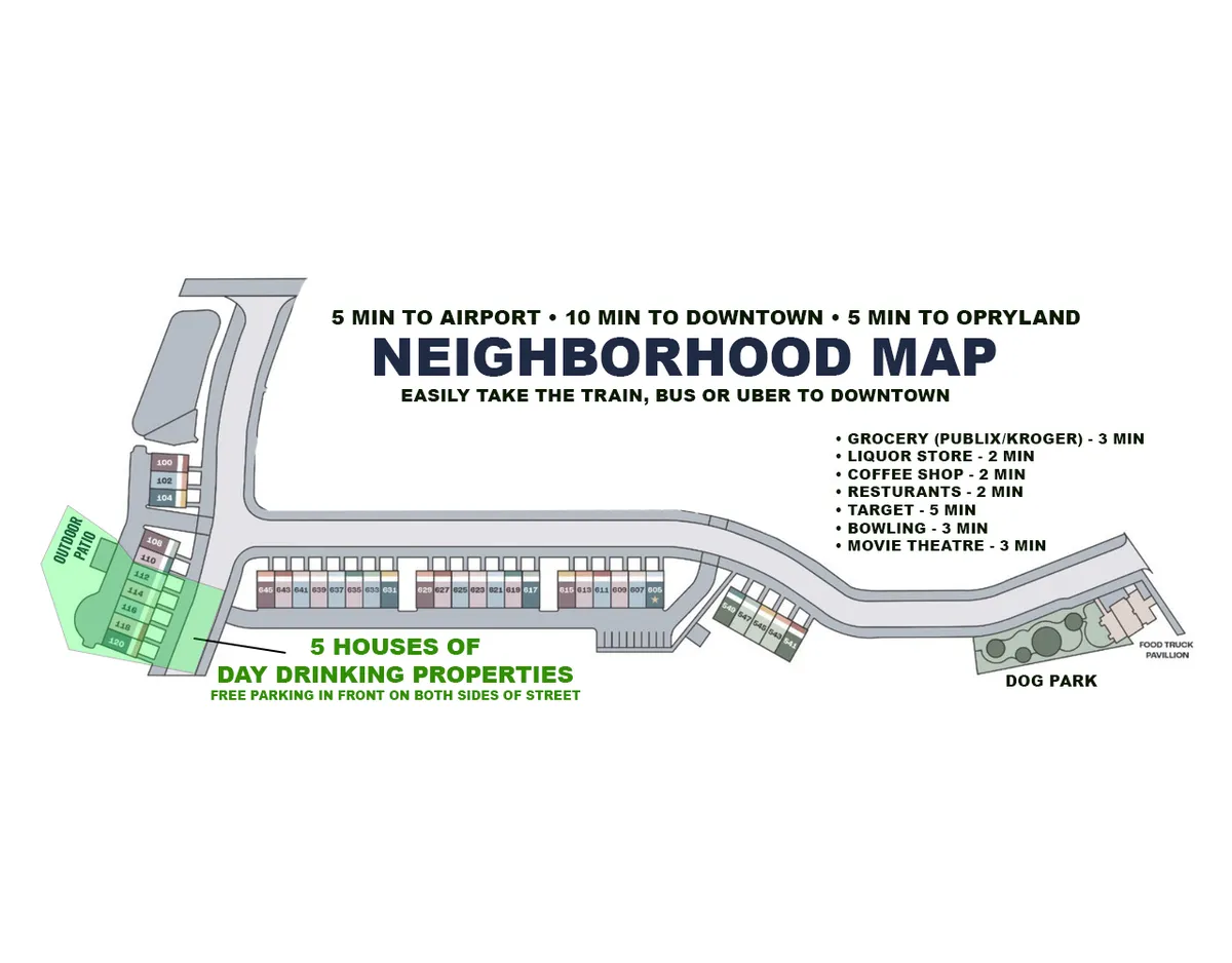 A vibrant urban view showcasing the close proximity to the airport, downtown Nashville, and local amenities. The image captures energetic city life, with visible transportation routes and a lively atmosphere perfect for business travelers needing easy access to meetings, entertainment, and dining.
